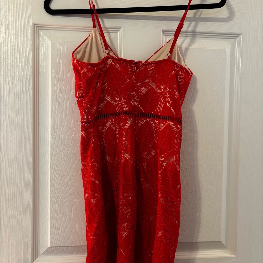 Superdown Red Lace Mini Dress - Picture 3 of 3